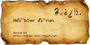 Hübler Áron névjegykártya