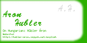 aron hubler business card